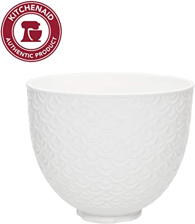 KitchenAid KSM2CB5TWM Ceramic Bowl 5-Quart Mixer- Mermaid Lace White