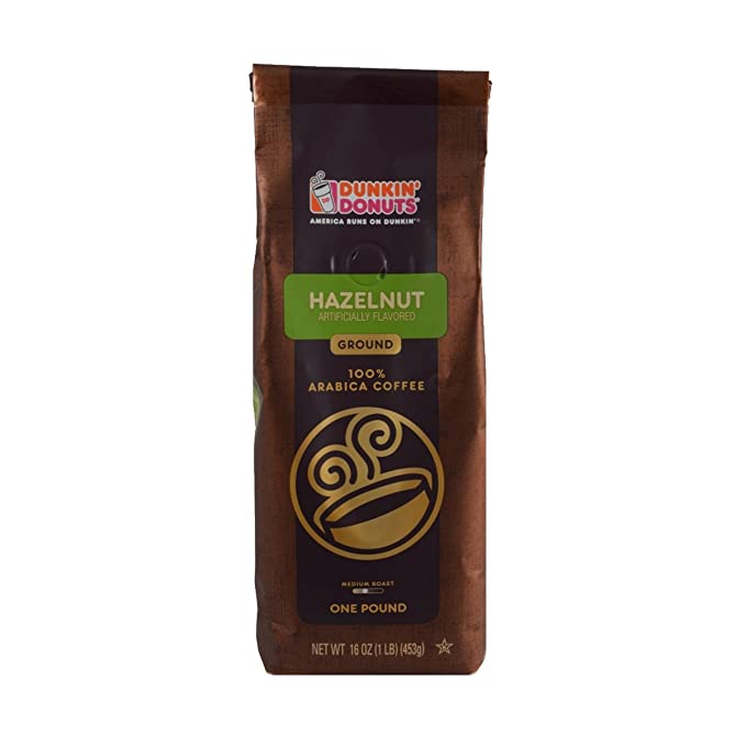 Dunkin Donuts Ground Coffee (1lb Bag, Hazelnut)