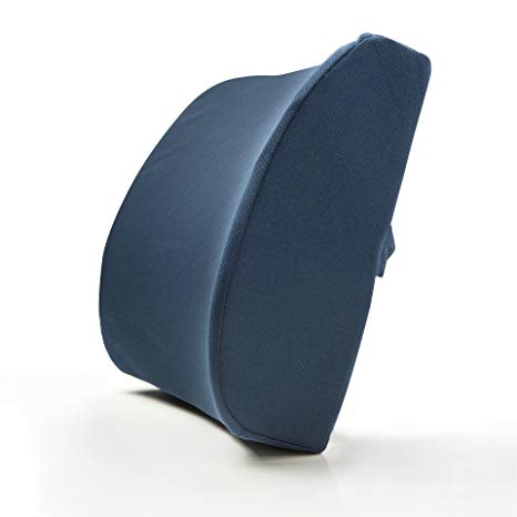 Lumbar Pillow, Wish 100% Slow Rebound Memory Foam Lumbar Support Pillow Back Cushion for Chair Office Seat (Navy Blue)