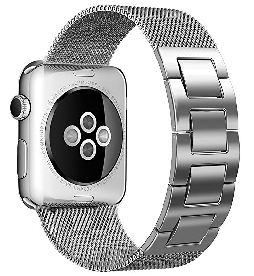 Apple Watch Band, Biaoge Milanese Stainless Steel Band Strap Bracelet Replacement with Hand Removable Jewelry Clasp for Apple Watch Series 3 Series 2 Series 1
