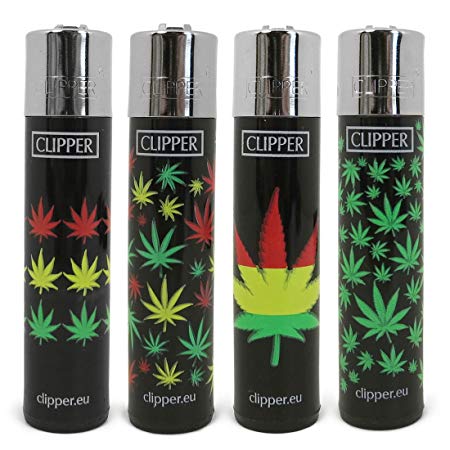 Bundle - 4 Items - Clipper Lighter Marijuana Hemp "Little Leaves" Collection