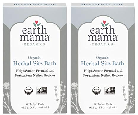 Organic Herbal Sitz Bath by Earth Mama | Soothing Soak for Pregnancy and Postpartum Care, 6-Count (2-Pack)