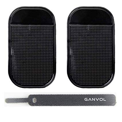 Ganvol (2 Pack) Anti-slip Car Sticky Pad, Heat Resistant Non-Slip Mat, Dashboard Holder (5.3 x 2.7 inch) - Leave no Residue & Don't Melt under Hot Temperature