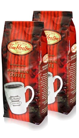 Tim Hortons Whole Bean Coffee 2lb (Pack of 2)