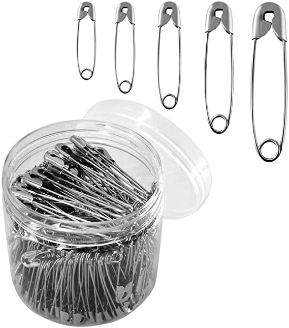 Safety Pins, Assorted Safety Pins, Quality Safety Pins Set, 320 Pack Assorted Sizes Safety Pins, Small Safety Pins, Large Safety Pins, Safety Pins Heavy Duty, Durable Safety Pins for Clothes Crafting