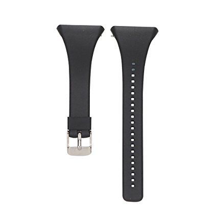 DEESEE(TM) Wristbands Genuine Silicone Rubber Watch Band Wrist Strap For POLAR FT4 FT7 Watch (Black)