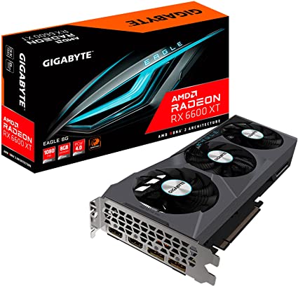 GIGABYTE Radeon RX 6600 XT Eagle 8G Graphics Card, WINDFORCE 3X Cooling System, 8GB 128-bit GDDR6, GV-R66XTEAGLE-8GD Video Card