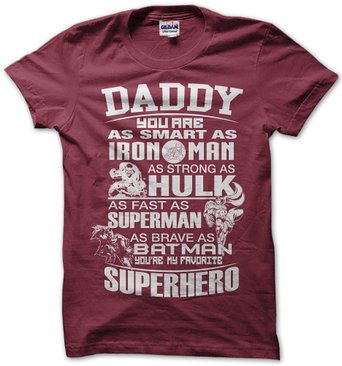 Mens Super Hero Gift T-Shirt Brand New S - XXL Great Present For Him Dad Daddy