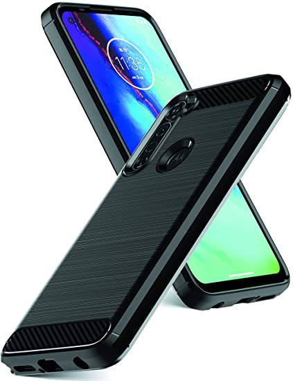 Dretal Moto G Stylus Case, Moto G8 Stylus Case, Shock-Absorption Slim Fit Flexible TPU Case Brushed Texture Soft Rubber Protective Cover for Motorola Moto G Stylus 2020 6.4" (Black)