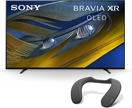 Sony A80J 65 Inch TV: BRAVIA XR OLED 4K Ultra HD Smart Google TV with Dolby Vision HDR and Alexa Compatibility XR65A80J- 2021 Model, Black with Sony Neckband Bluetooth Speaker  Home Theater Audio