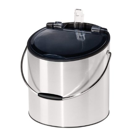 Oggi 7440 Stainless Steel Ice and Wine Bucket with Flip Top Lid and Ice Scoop, Holds 2 Bottles