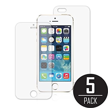 iPhone SE Screen Protector, iPhone 5 Screen Protector, Pasonomi® [Full HD] [Crystal Clear][5-PACK] Premium Ultra Clear Screen Protectors Cover for Apple iPhone SE / 5 / 5S / 5C
