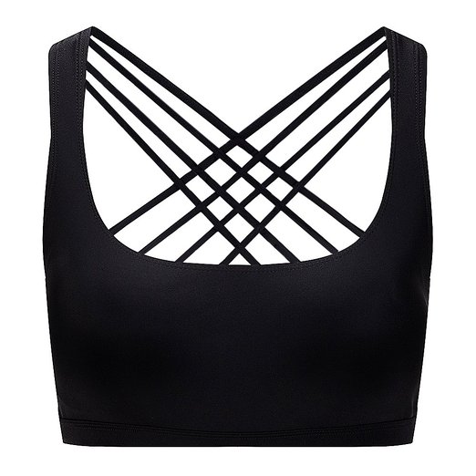 QK Womens Yoga Sport Bra Light Support Strappy And Open-Back Bra Performance