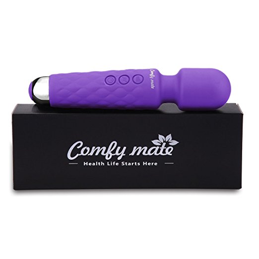 IMPROVED Wand Massager with Extreme Power Cordless Rechargeable Waterproof Handheld Features for Full Body Massager (Purple) CM-1P-UT01