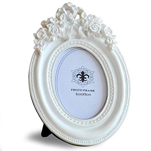 Giftgarden 2.5x3.5 Oval Picture Frame White Frames Wedding Gifts, Valentines Gifts, Love Gifts, Mother Gifts for 2.5 by 3.5 Inch Photo Display