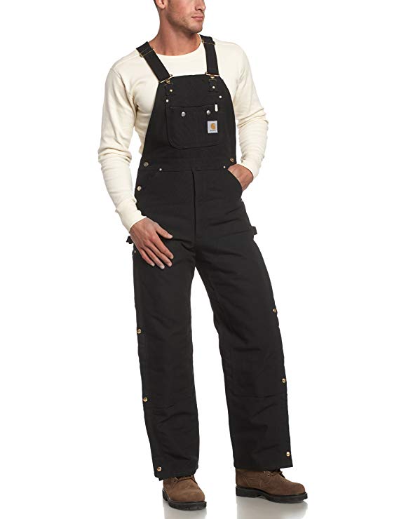 Carhartt Men's Quilt Lined Zip To Thigh Bib Overalls R41