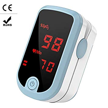 Pulse Oximeter Pipishell Large LED Screen Finger Oximeter Measure Blood Oxygen Saturation Monitor SpO2 and Pulse Rate with Carrying Bag, Batteries and Lanyard