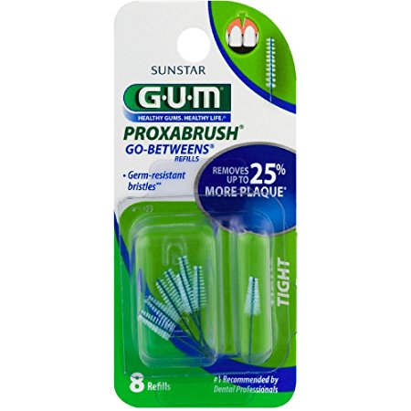 GUM Go-Betweens Proxabrush Refills Tight [414] 8 Each (Pack of 4)