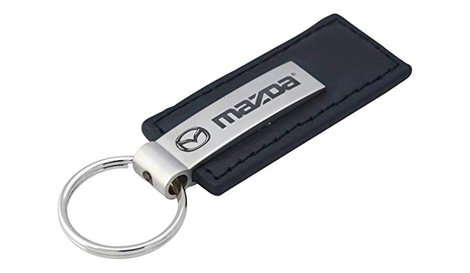 Mazda Black Leather Key Chain
