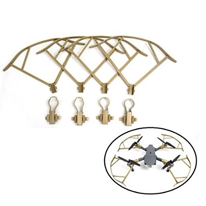 TELESIN 4pcs Mavic Pro Propeller Guard Set,Quick Release Not Affect Obstacle Avoidance Prop Protectors Guard Bumpers for DJI Mavic Pro Drone Accessories-Gold