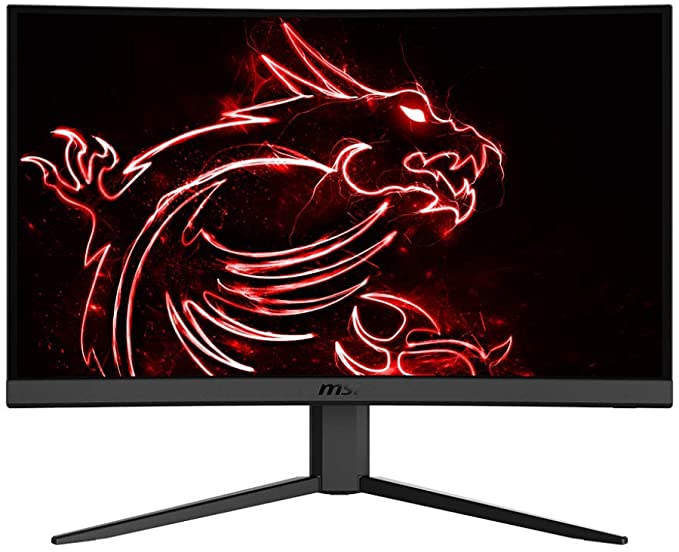 MSI 24" FHD 1500R Curvature Non-Glare Super Narrow Bezel 1ms 1920 x 1080 144Hz Refresh Rate Tilt Adjustment FreeSync Curved Gaming Monitor (Optix G24C4), Black