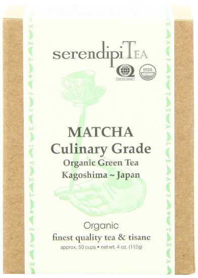 SerendipiTea Matcha Culinary Grade Organic Green Tea 4-Ounce Box
