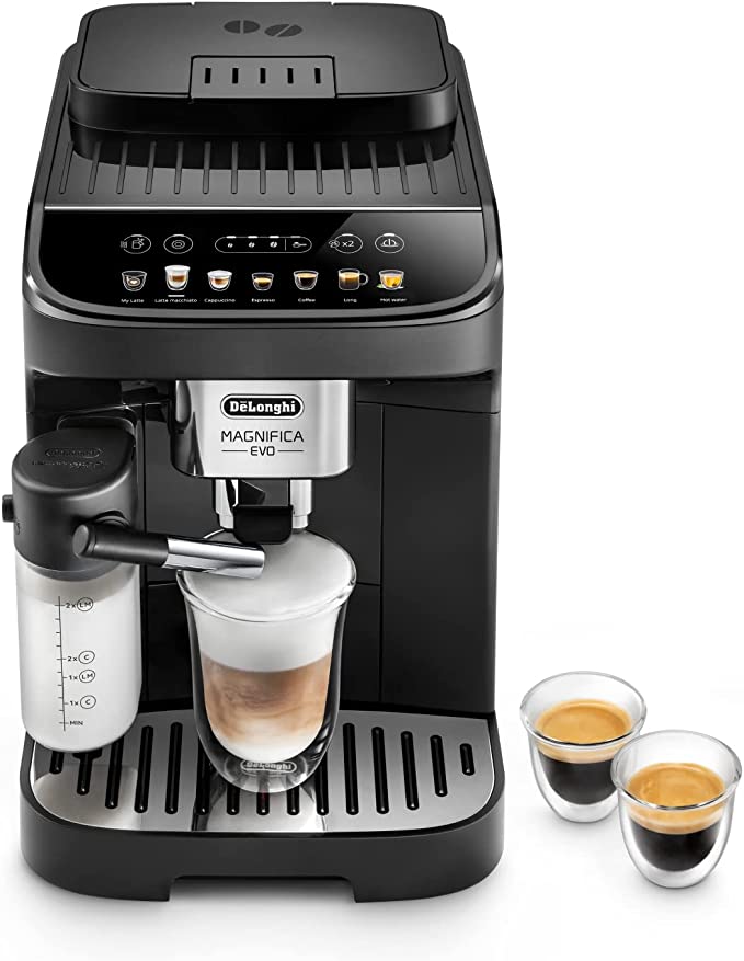 De'Longhi Perfetto Magnifica Evo, Cafetera superatomática para Café y Cappuccino, ECAM292.81.B, Negra