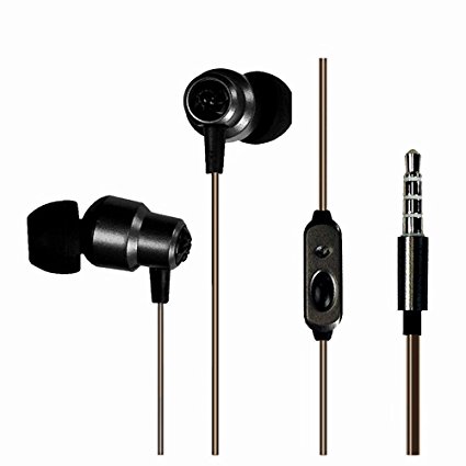 KingYou In-ear Earbuds Earphone with Mic Premium Stereo Headphone Crystal Clear Sound Ergonomic Comfort-Fit iPhone, Android KS01(Black)
