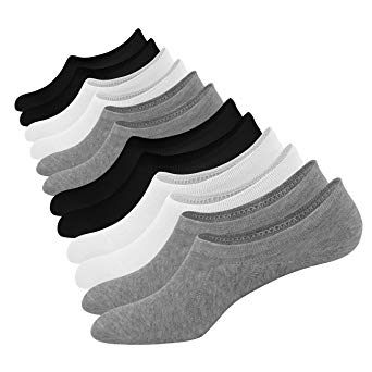 No Show Socks Mens 6 Pack Low Cut Cotton Non Slip Casual Thin Boat Socks 6-11