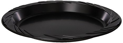 Genuine Joe GJO10429 Plastic Round Plate, 9" Diameter, Black (Pack of 125) (2 PACKS)