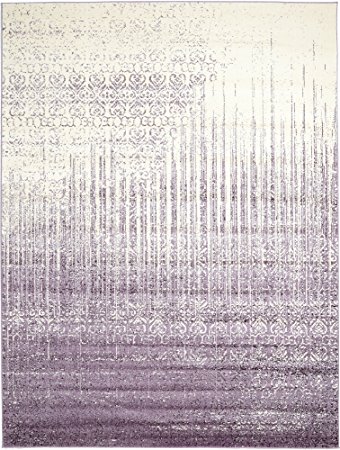 Vintage 9 feet by 12 feet (9' x 12') Del Mar Purple Area Rug