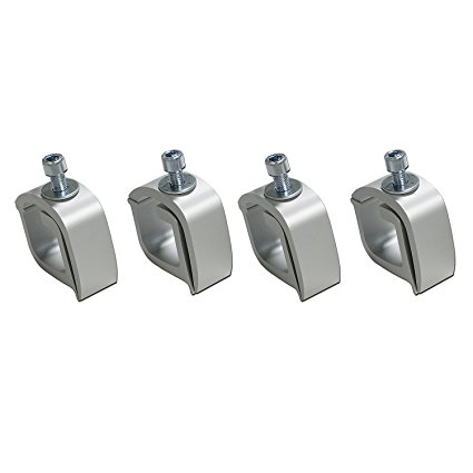 AA Products Inc. AA-Rack P-AC(4)-01 Set of 4 Aluminum C-clamps For Non-Drilling Truck Rack & Camper Shell Installation-Silver