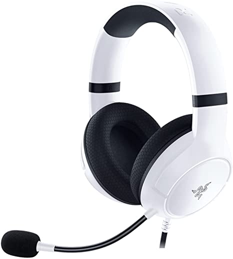 Razer Kaira X Wired Headset for Xbox Series X|S, Xbox One, PC, Mac & Mobile Devices: TriForce 50mm Drivers - HyperClear Cardioid Mic - Flowknit Memory Foam Ear Cushions - On-Headset Controls - White