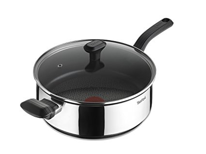 Tefal Comfort Max Stainless Steel Non-stick Saute Pan and Lid, 26 cm - Silver