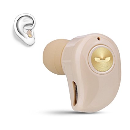 Mini Invisible Bluetooth Earbud ,V4.1 Stereo Wireless Bluetooth Earphone with Built-in Mic, Sports Noise Cancelling In-ear Earphone For Iphone Samsung And Other Android Phones (gold)