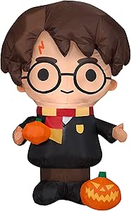 Gemmy Airblown Inflatable Harry Potter with Pumpkin, Black