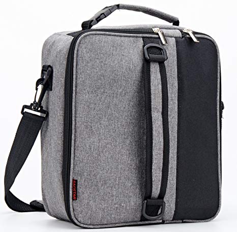 SACSTAR Insulated Cooler Lunch Bags for Men,Women,Leakproof Work Lunch Box,Large Picnic Storaging,Double Decker (New Grey)