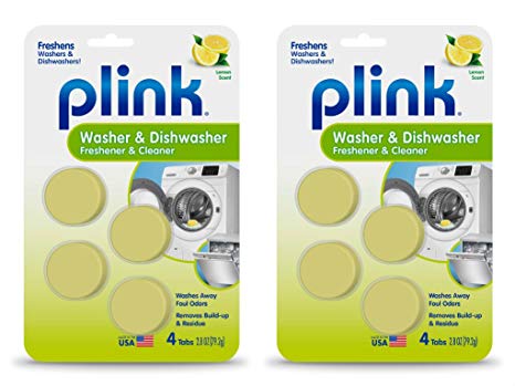 Plink Washer and Dishwasher Freshener, Phosphate and Bleach Free, Deodorizer and Cleaner, 8 Tablets, 8-Count