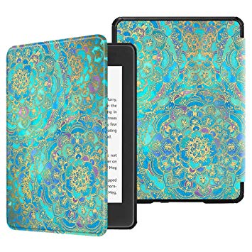 Fintie Slimshell Case for All-New Kindle Paperwhite (10th Generation, 2018 Release) - Premium Lightweight PU Leather Cover with Auto Sleep/Wake for Amazon Kindle Paperwhite E-Reader, Shades of Blue