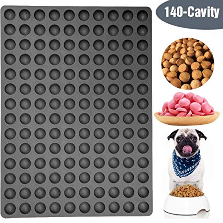 V-fox Mini Round Silicone Mold/Chocolate Drops Mold/Dog Treats Pan/Semi Sphere Gummy Candy Molds for Ganache Jelly Caramels Cookies Pet Treats Baking Mold Small Dot Cake Decoration (0.8)
