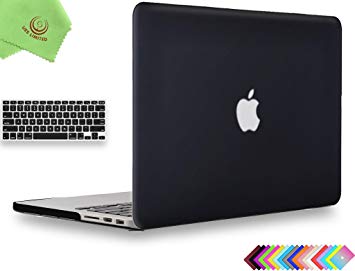 UESWILL 2in1 Matte Hard Shell Case with Keyboard Cover for MacBook Pro 15" with Retina Display (Model A1398, Mid 2015/2014/2013/Mid 2012), NO CD-ROM, NO Touch Bar, Black