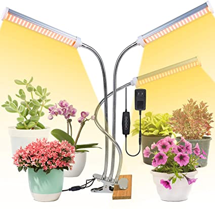 Deaunbr 150W LED Grow Light, 315 LEDs Plant Lights Full Spectrum 3 Arms Plants lamp Clip Grow Lamps with 6 Dimmable Levels, 3 Lighting Modes, 3H/6H/9H Timer Function for Indoor Plants, Greenhouse