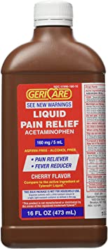 16 Oz bottle Acetaminophen Cherry Flavored Liquid