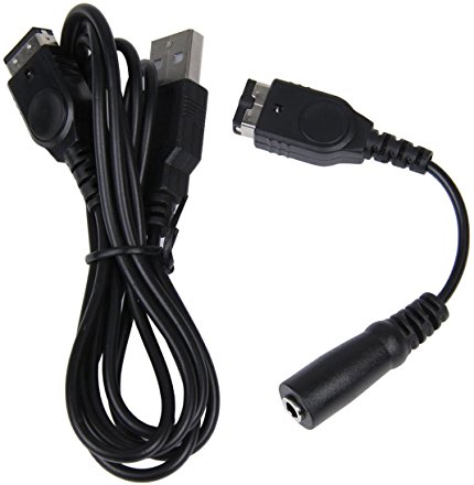 Charger Cable And 3.5MM Headphone Earphone Jack Adapter Cord Cable For Nintendo Gameboy Advance GBA SP
