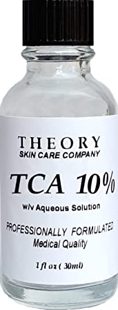 Trichloroacetic Acid 10% TCA Chemical Peel, 1 oz, Medical Grade, Wrinkles, Fine Lines, Freckles, Scars, Age spots