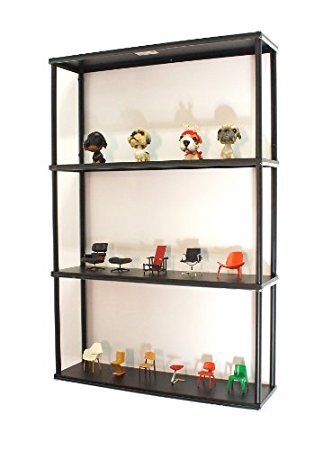 Wall-mounted Steel Shelving Unit - 36" H X 24" W X 6" D - Black - For Kitchen, Storage, or Display Use.