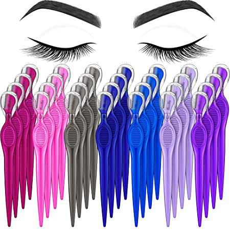 28 Pieces Eyebrow Razor Eyebrow Knife Eyebrows Shaper Trimmer Shaver Facial Hair Razor Tool (Assorted Colors)