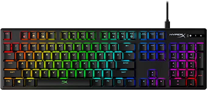 HyperX Alloy Origins - Mechanical Gaming Keyboard - Software-Controlled Light & Macro Customization - Compact Form Factor - Linear Switch - HyperX Blue - RGB LED Backlit US QWERTY