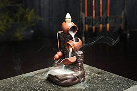 Gift Pro Incense Smoke Flow Backflow Holder Ceramic Backflow Incense Tower Burner Statue Figurine Incense Holder Incenses Not Included (Style 29)
