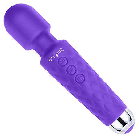 USB Rechargeable Vibrator Wand Massager For Women - Portable Waterproof Multi Speed Powerful Vibration but Quiet Function Massager made with Medical Grade Silicone[Bendable Neck] - Purple